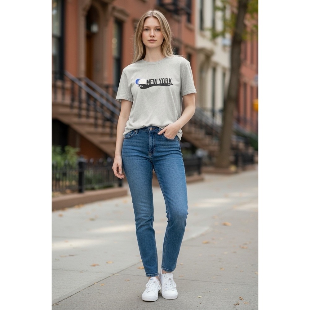 Free State Women's "New York"‎ Gray T Shirt Size Large